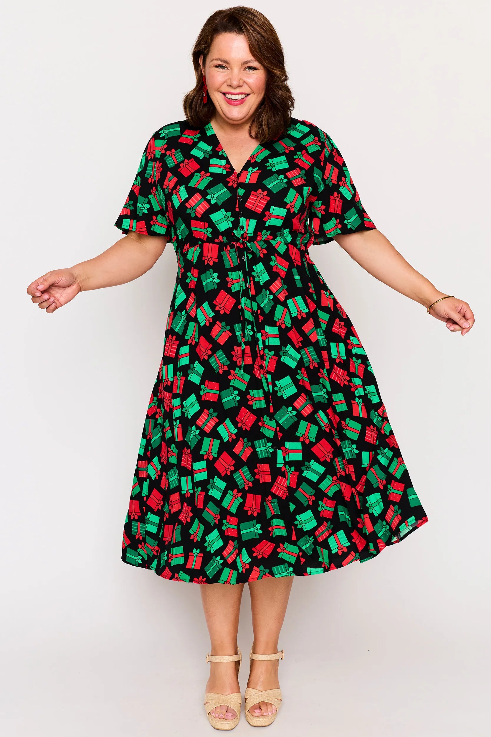 Michelle Christmas Presents Dress โ Christmas Presents midi dress