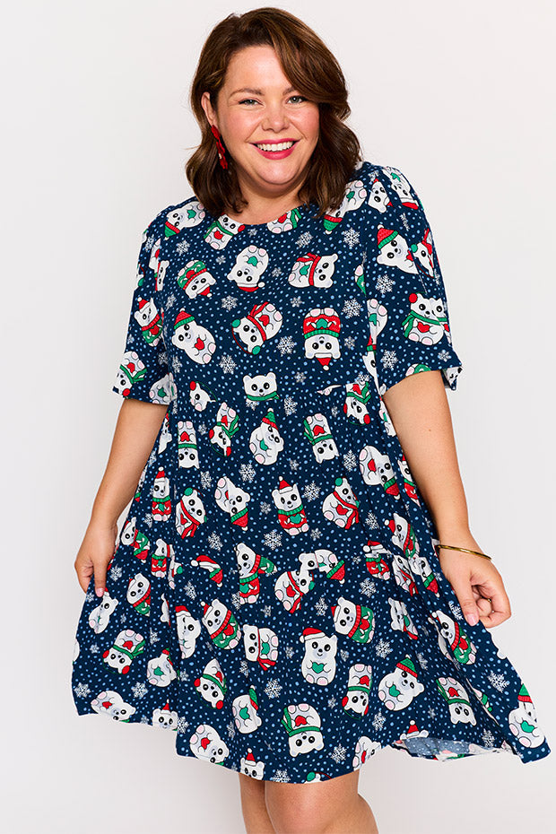 Izzie Teddies Christmas Dress ā Teddies Christmas mini dress