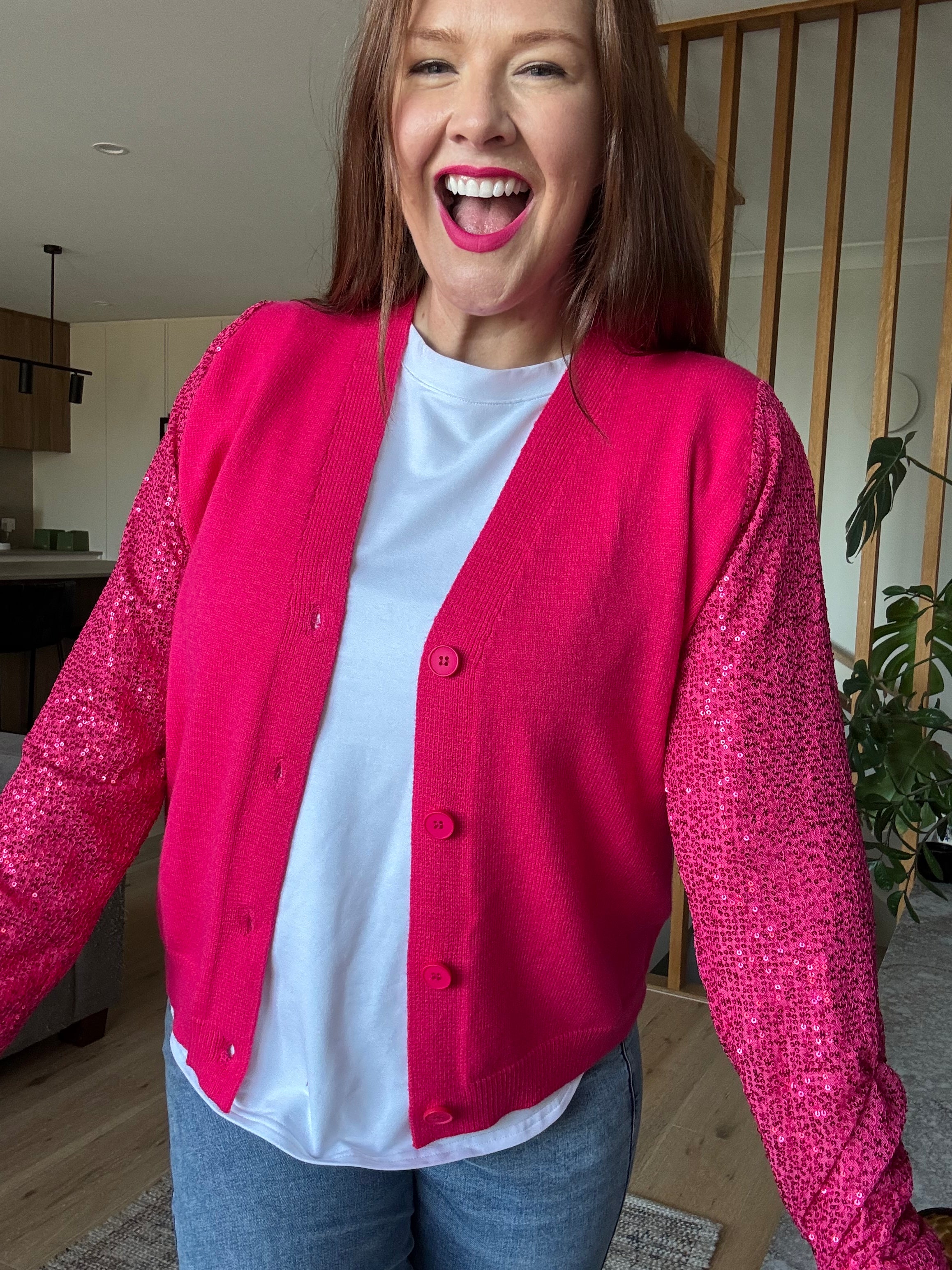 Sloane Pink Cardi – Pink knit jumper