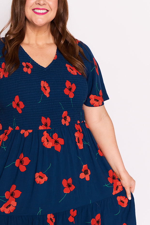 Tilley Red Poppy Fields Dress โ Red Poppy Fields maxi dress