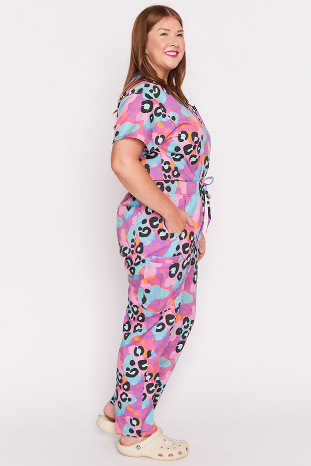 Cristina Inky Leopard Scrub Pant – Inky Leopard wide leg pants