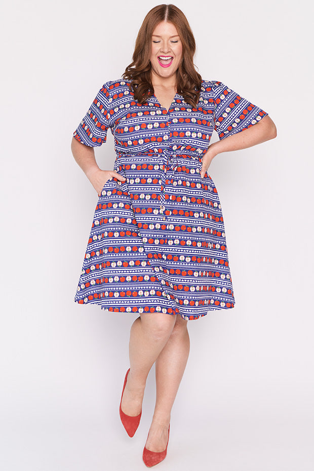 Siena Cotton Adoring Apples Dress โ Adoring Apples knee length dress