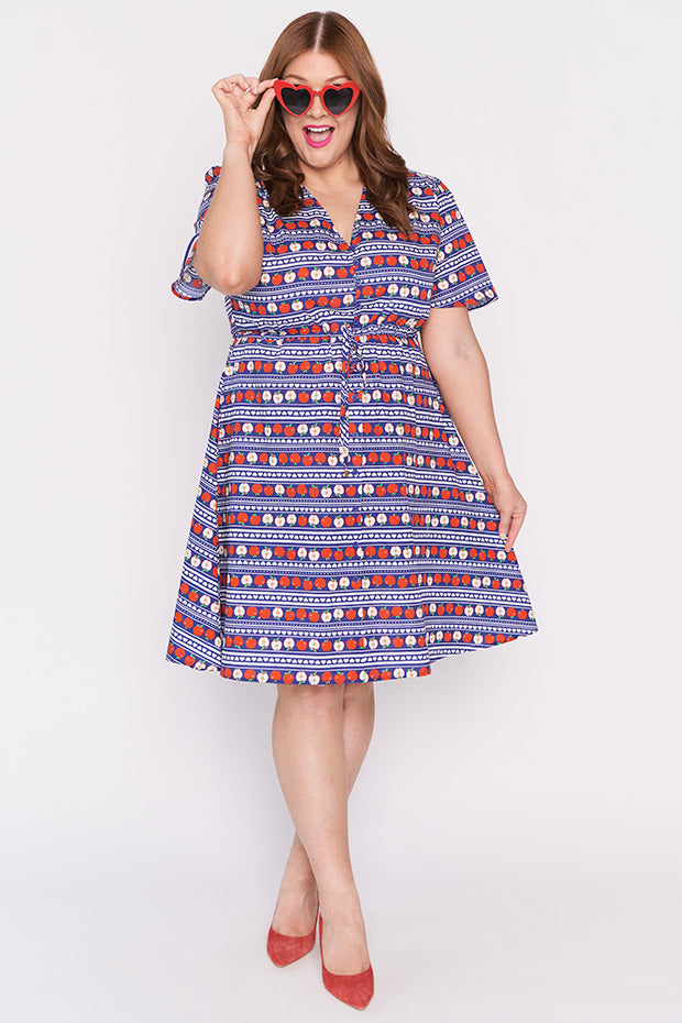 Siena Cotton Adoring Apples Dress โ Adoring Apples knee length dress
