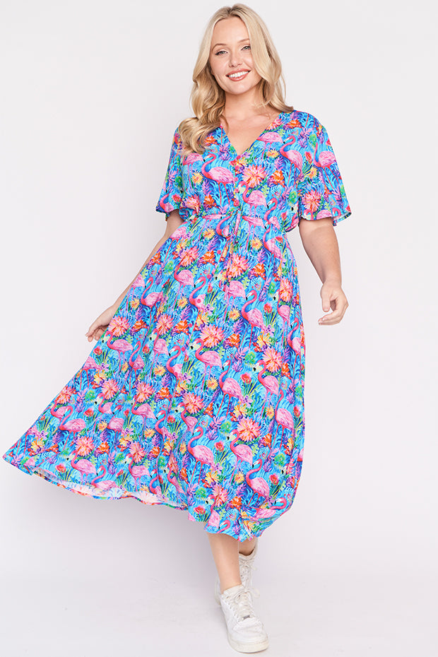 Michelle Flamingo Oasis Dress – Flamingo Oasis midi dress