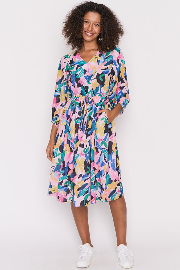 Carter Colour Block Garden Dress – Colour Block Garden knee length dress