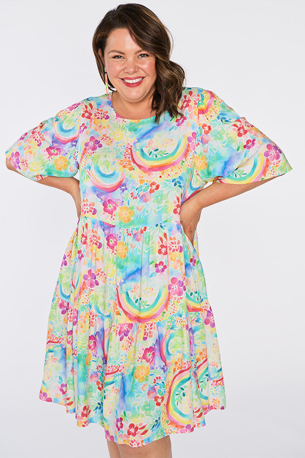Izzie Rainbow Garden Dress – Rainbow Garden mini dress