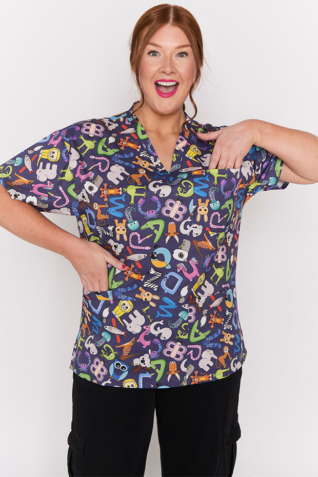 Meredith Alpha Animals Scrub Top – Alpha Animals top