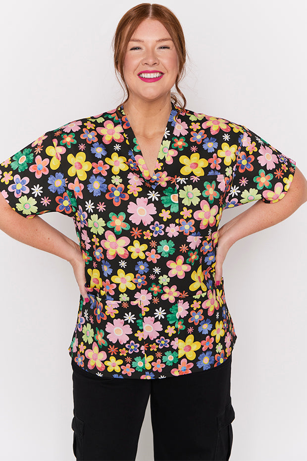 Meredith Daisy Pop Scrub Top – Daisy Pop top