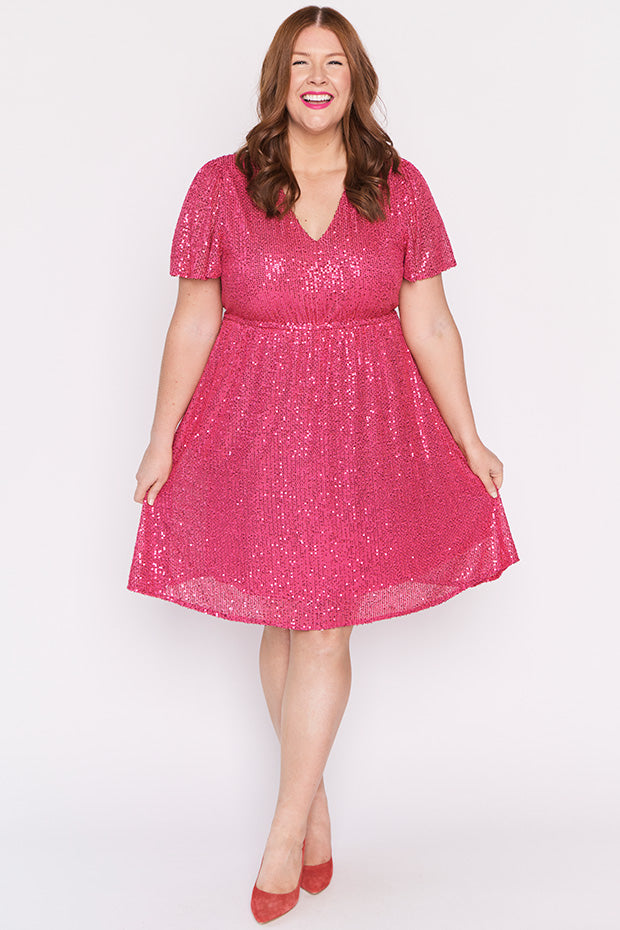 Angelica Pink Sequins Dress – Pink Sequins sequin dress
