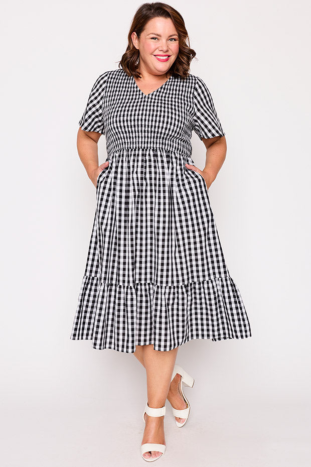 Lilly black gingham maxi dress main image 0