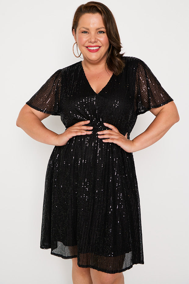 Angelica Black Sequins Dress – Black Sequins sequin dress