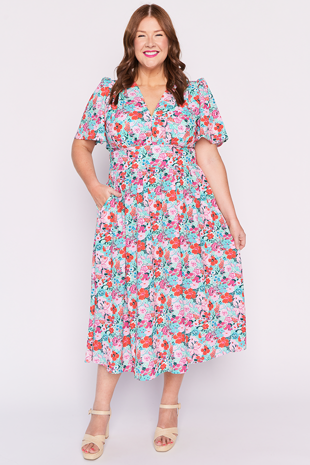 Imogen Pops of Red Dress – Pops of Red midi dress