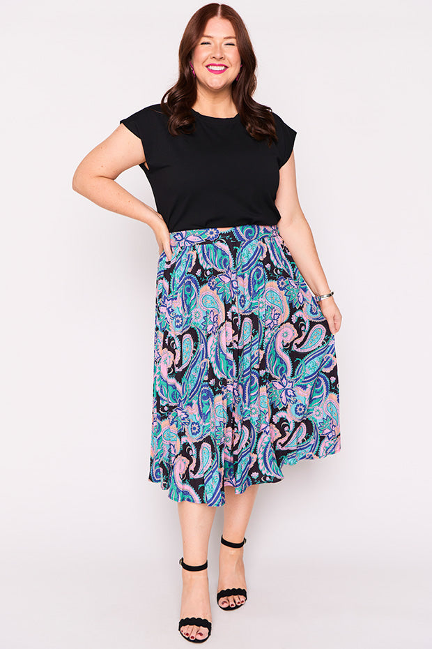 Kansas French Paisley Skirt – French Paisley midi skirt