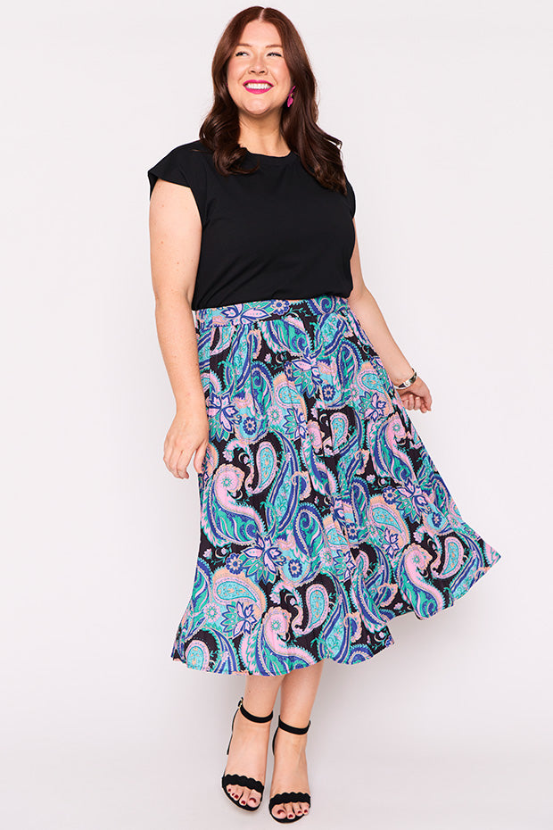 Kansas French Paisley Skirt – French Paisley midi skirt