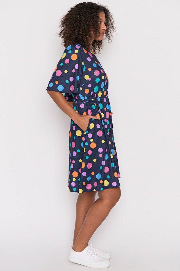 Alice Multi Spot Dress โ Multi Spot knee length dress