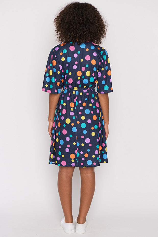 Alice Multi Spot Dress โ Multi Spot knee length dress