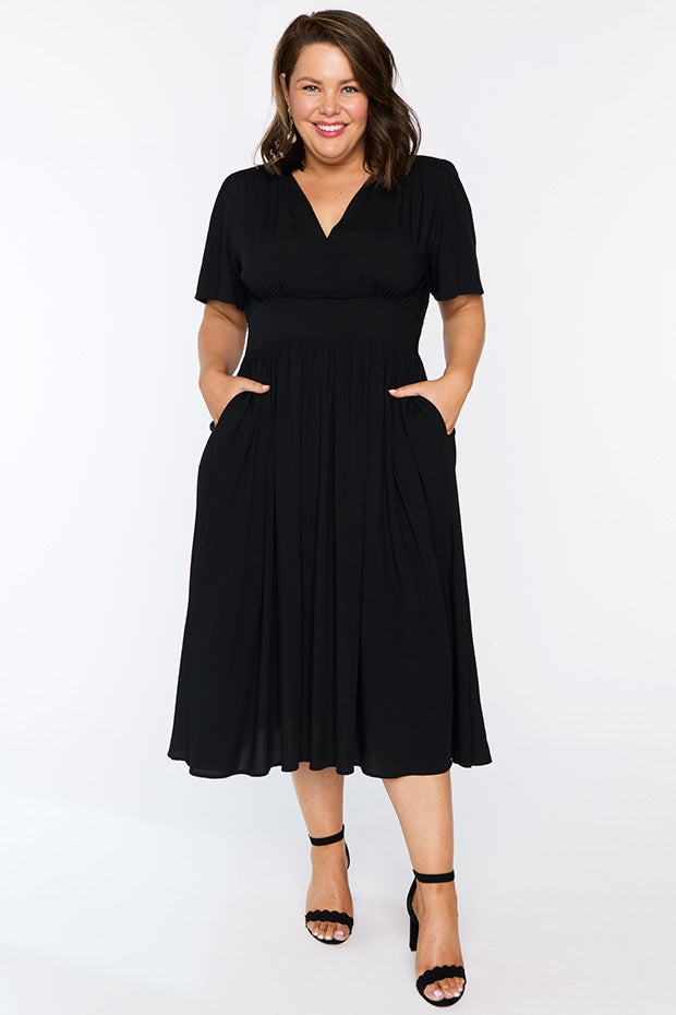 Eloise Black Dress โ Black midi dress