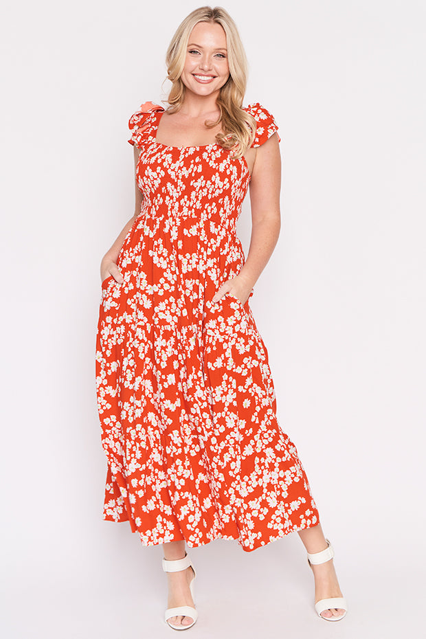 Farah Red Petal Whimsy Dress – Red Petal Whimsy maxi dress