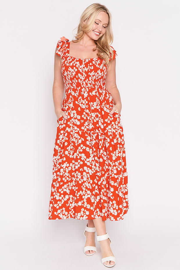 Farah Red Petal Whimsy Dress – Red Petal Whimsy maxi dress