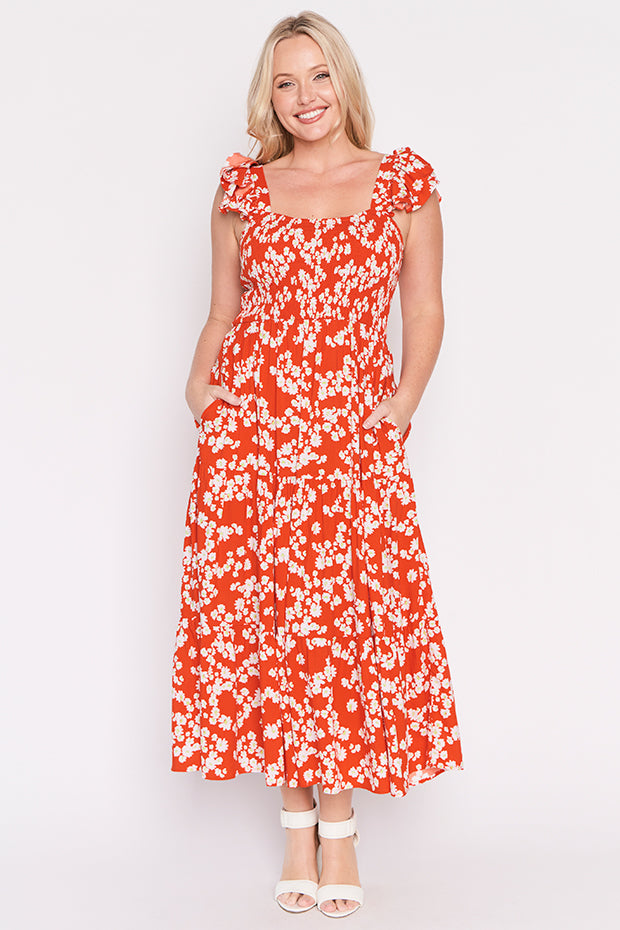 Farah Red Petal Whimsy Dress – Red Petal Whimsy maxi dress