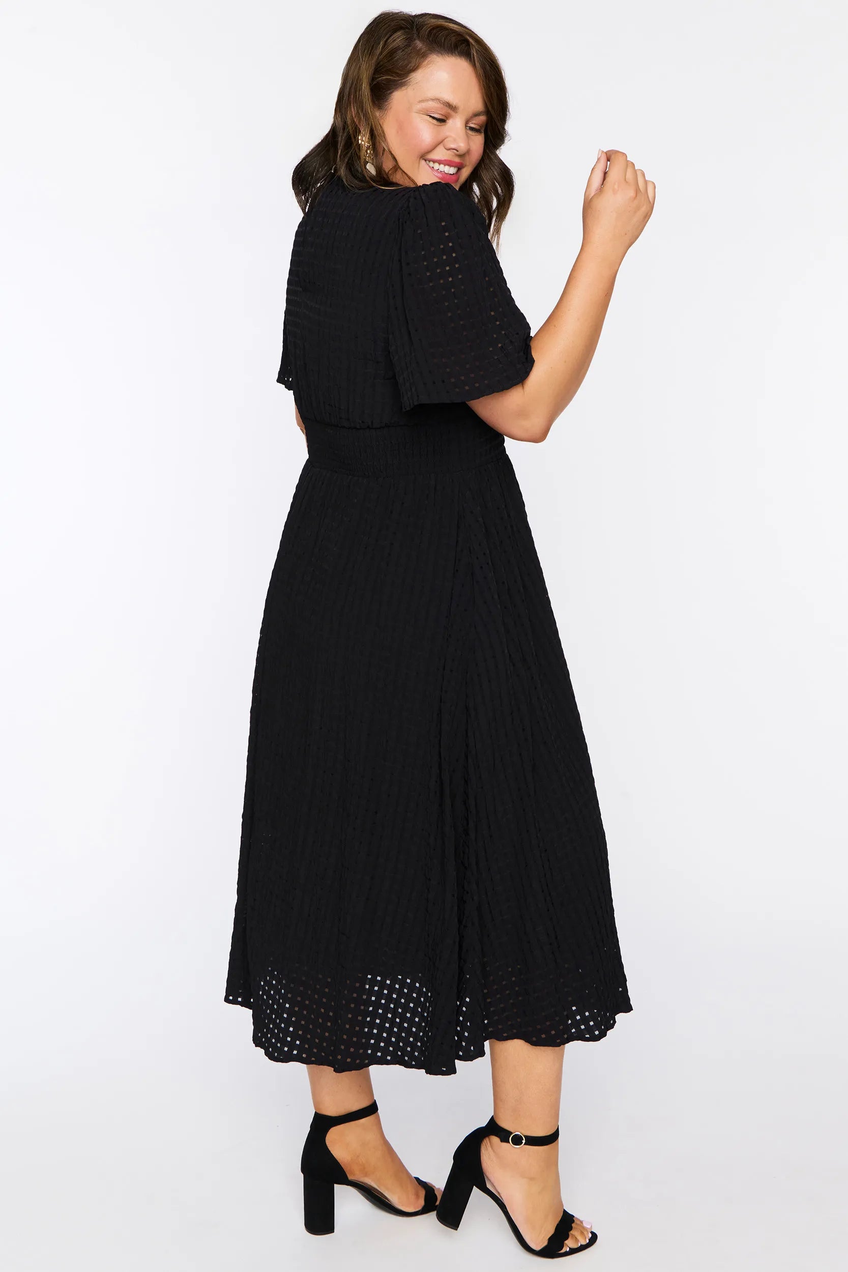Mable Black Dress – Black midi dress