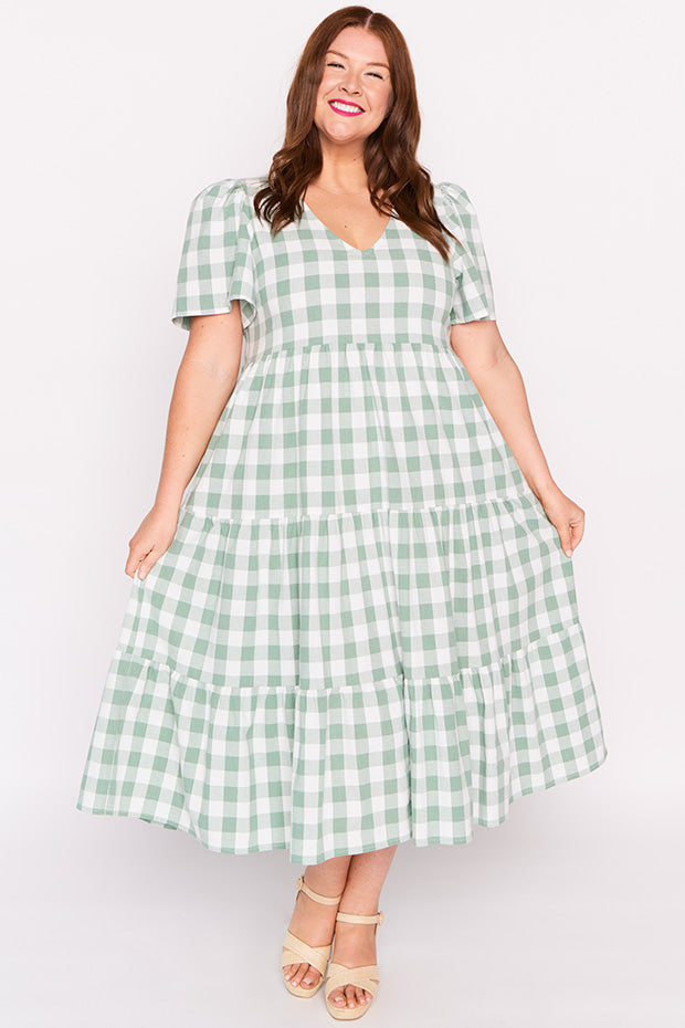Percy Sage Gingham Dress – Sage Gingham mini dress