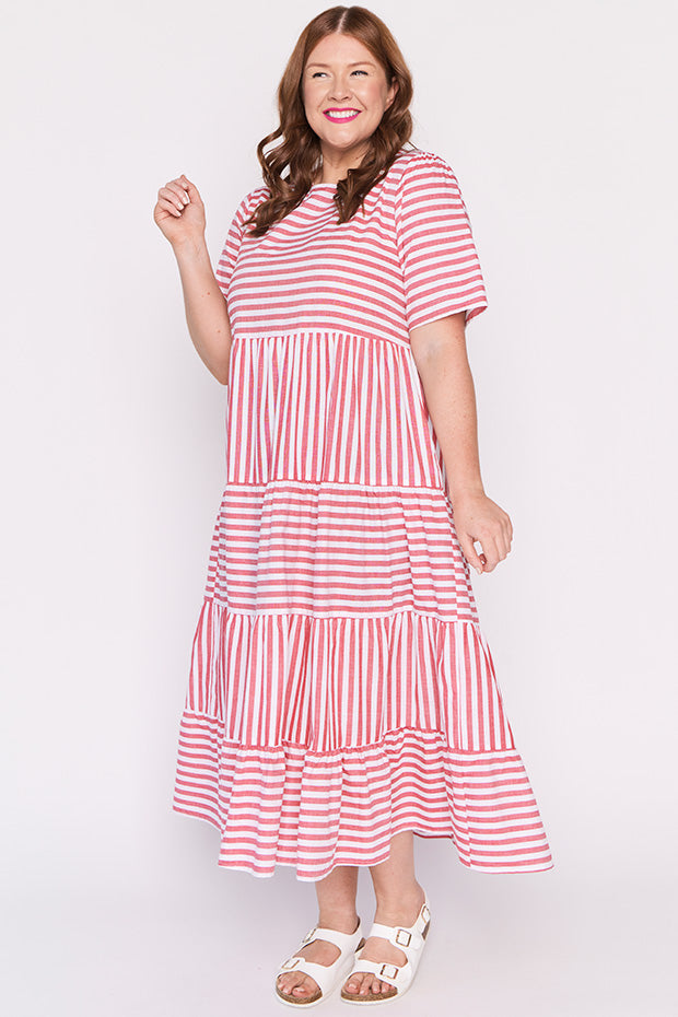 Alani Red Stripe Dress โ Red Stripe maxi dress