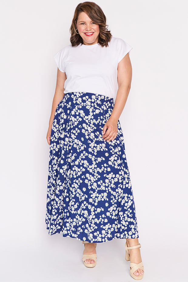 Katelyn Blue Petal Whimsy Skirt โ Blue Petal Whimsy maxi skirt