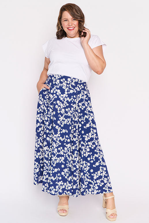 Katelyn Blue Petal Whimsy Skirt โ Blue Petal Whimsy maxi skirt