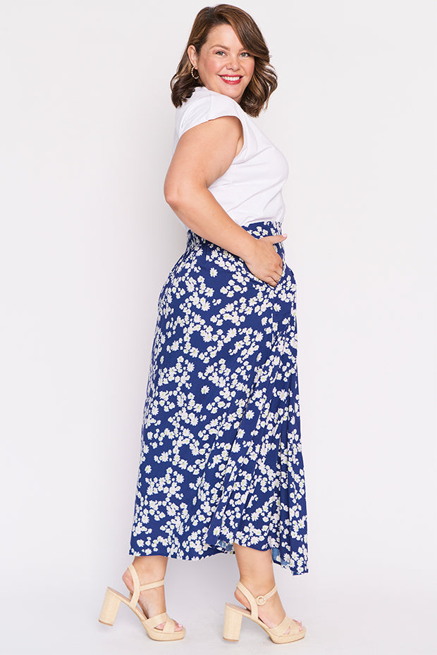 Katelyn Blue Petal Whimsy Skirt โ Blue Petal Whimsy maxi skirt