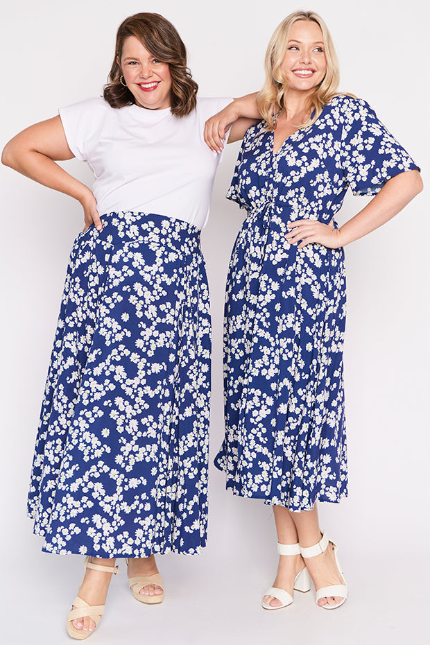 Katelyn Blue Petal Whimsy Skirt โ Blue Petal Whimsy maxi skirt