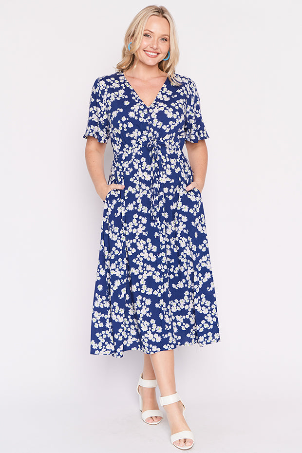 Michelle Blue Petal Whimsy Dress â Blue Petal Whimsy midi dress