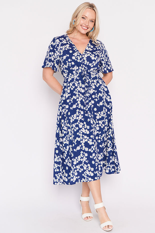 Michelle Blue Petal Whimsy Dress โ Blue Petal Whimsy midi dress