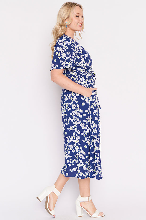 Michelle Blue Petal Whimsy Dress โ Blue Petal Whimsy midi dress