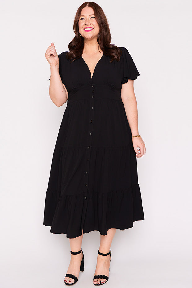 Heather Black Dress – Black midi dress