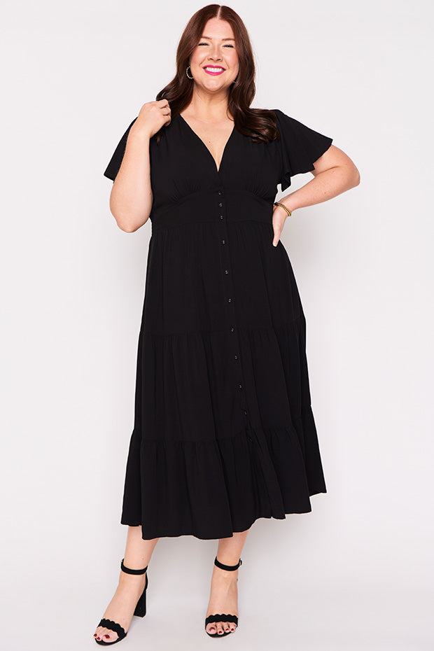 Heather Black Dress – Black midi dress
