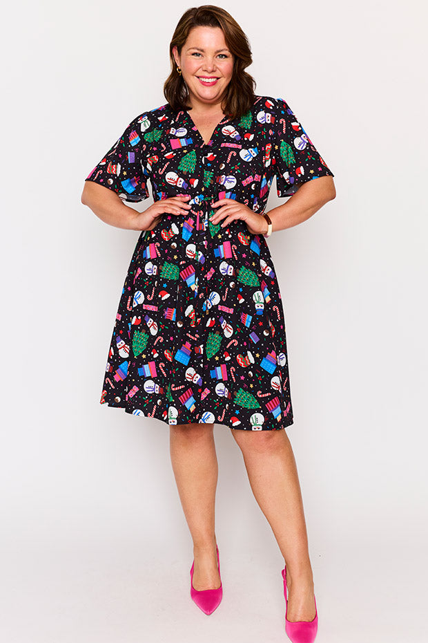 Siena Jolly Christmas Dress โ Jolly Christmas knee length dress