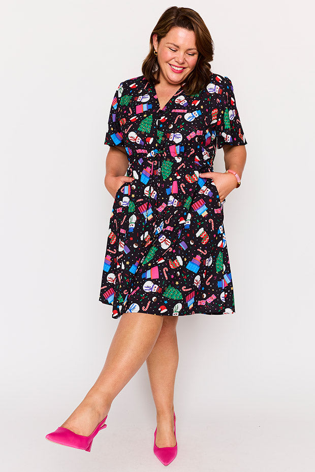 Siena Jolly Christmas Dress โ Jolly Christmas knee length dress