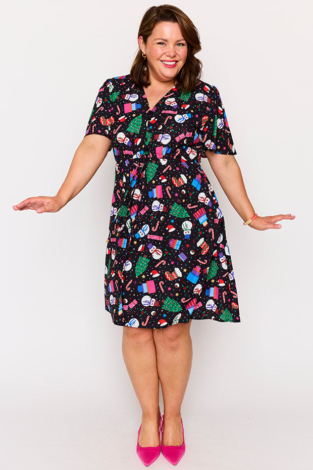 Siena Jolly Christmas Dress – Jolly Christmas knee length dress