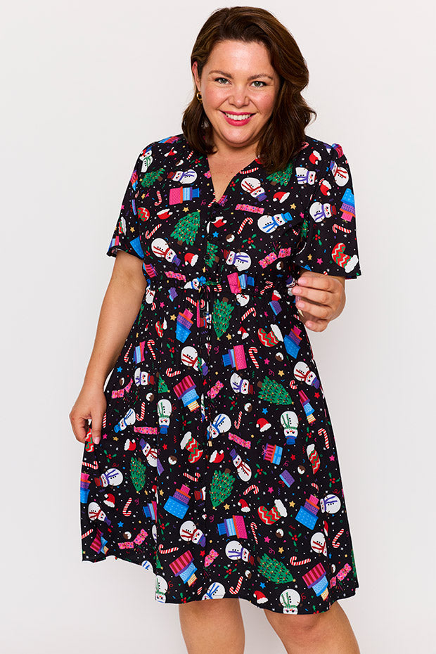 Siena Jolly Christmas Dress – Jolly Christmas knee length dress