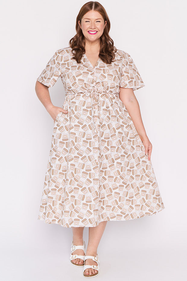 Marley Cotton Coffee Time Dress – Coffee Time midi dress