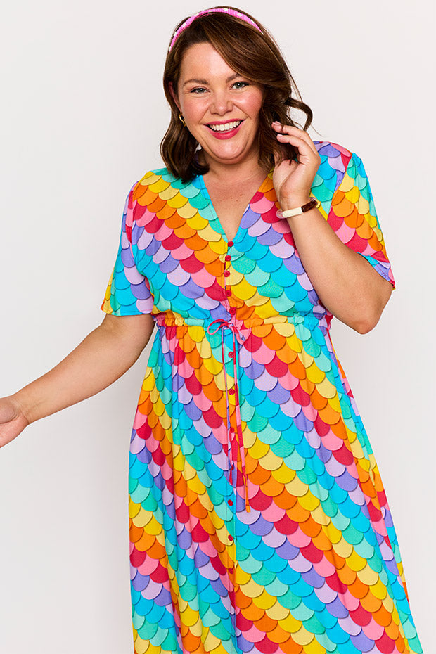 Michelle Rainbow Mermaid Dress – Rainbow Mermaid midi dress