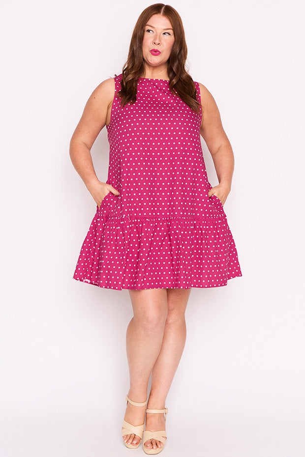Andi Magenta Spot Dress – Magenta Spot mini dress