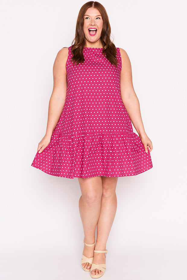 Andi Magenta Spot Dress – Magenta Spot mini dress