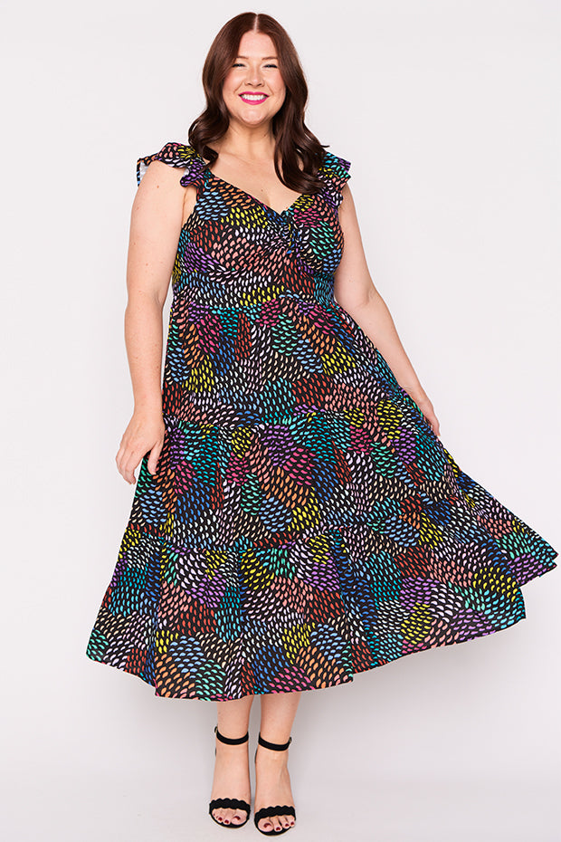 Baxter Rainbow Waves Dress – Rainbow Waves midi dress