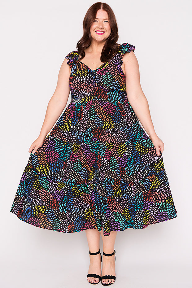 Baxter Rainbow Waves Dress – Rainbow Waves midi dress