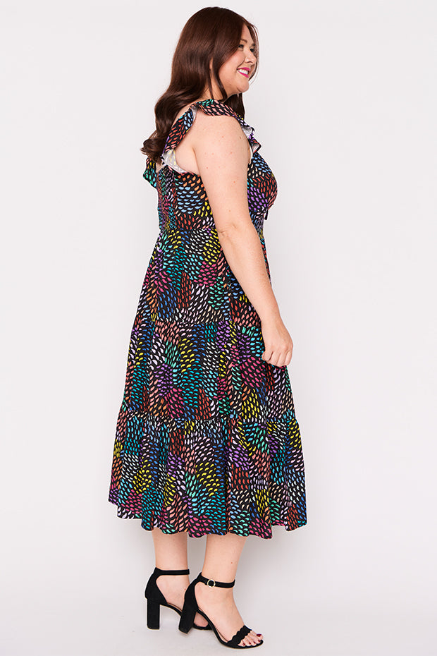Baxter Rainbow Waves Dress – Rainbow Waves midi dress