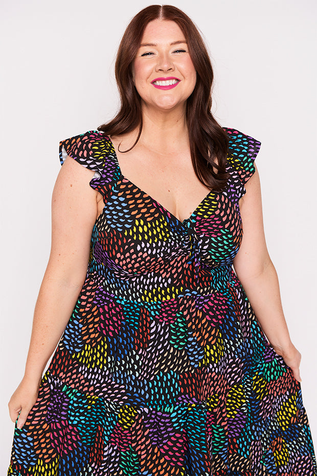 Baxter Rainbow Waves Dress – Rainbow Waves midi dress