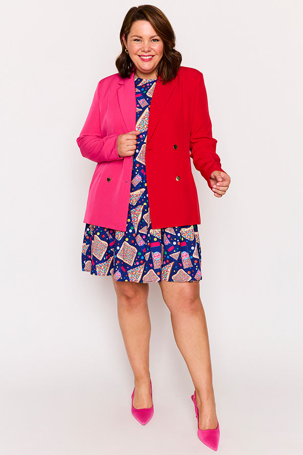 Claire Pink & Red Blazer – Pink & Red blazer
