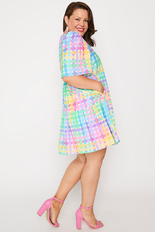 Jackson Rainbow Weave Dress – Rainbow Weave mini dress